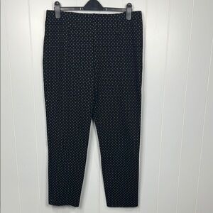 J. Jill Womens Pants Ponte L Black White Ponte Slim Leg Pull-On Stretch Waist